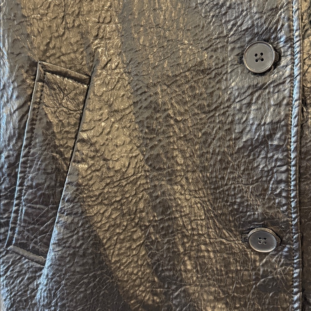Aritzia Wilfred Adina Black Vegan Faux Leather Texturized Oversized Blazer, XS - Picture 3 of 5
